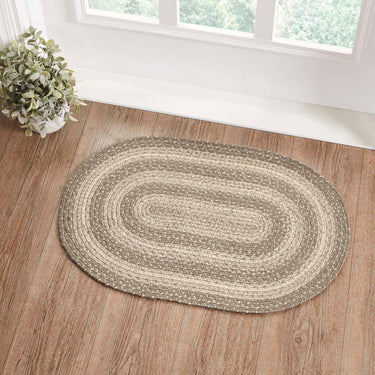 Cobblestone Jute Braided Rug Oval with Rug Pad 20x30 VHC Brands - The Fox Decor